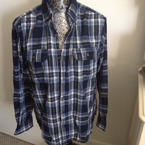 PLAID LONG SLEEVE BUTTON DOWN SHIRT S - Picture 1 of 6